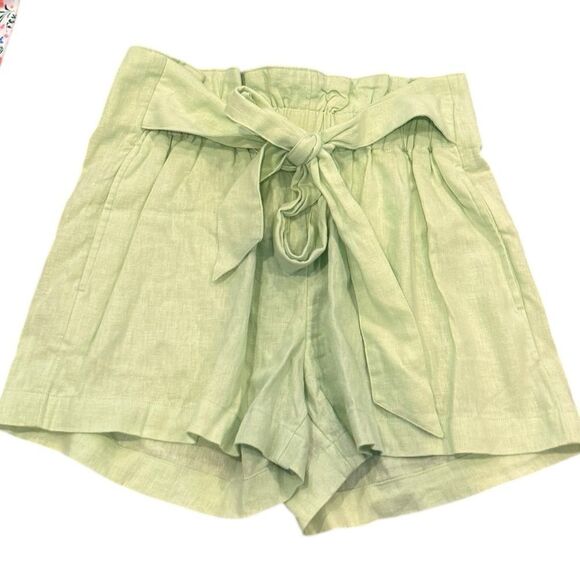 Abercrombie & Fitch Women Linen-Blend Pull-On Belted Shorts S NWT - Picture 2 of 5